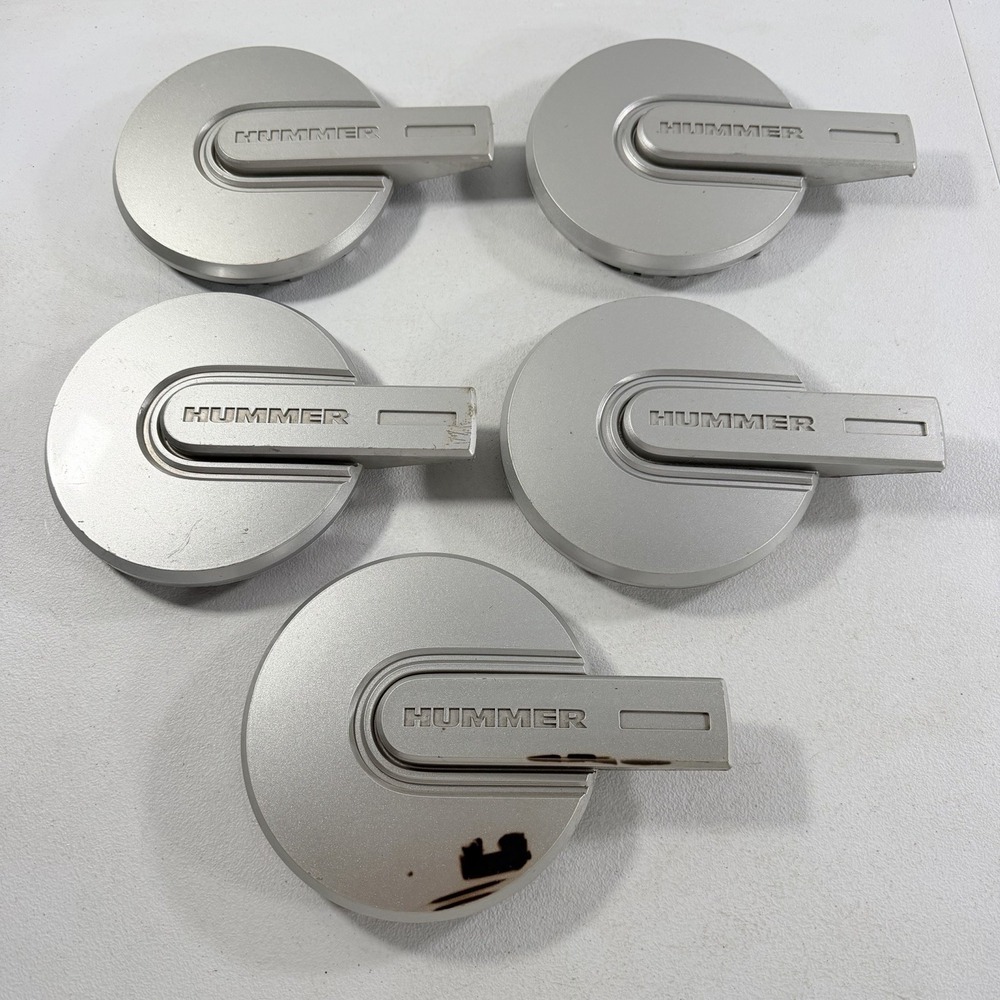 2006-2010 Hummer H3 OEM Center Wheel Hub Cap Cover Set of 5 Silver Gray 9594964